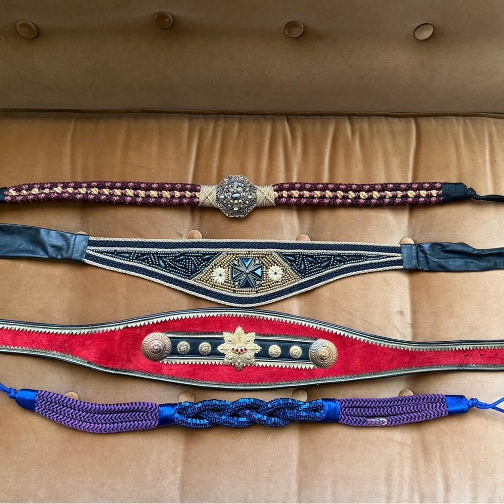 Lot of 4 R.J. Graziano Statement Belts / Sashes – Beaded, Regal, Boho Luxe